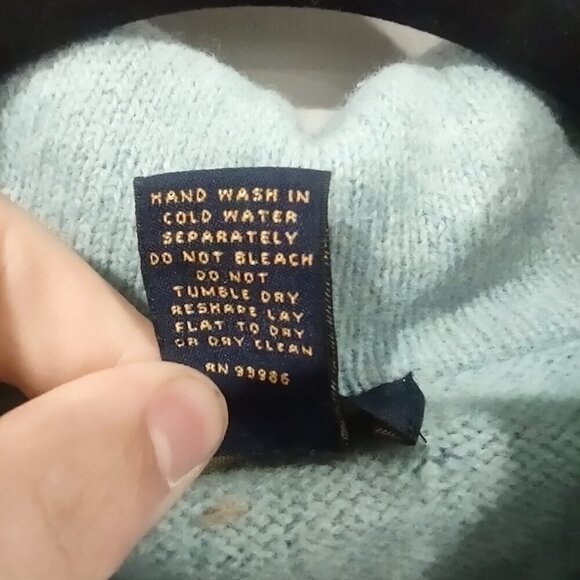 Brooks Brothers Lambs Wool Blue Sweater Size Large - Picture 5 of 6